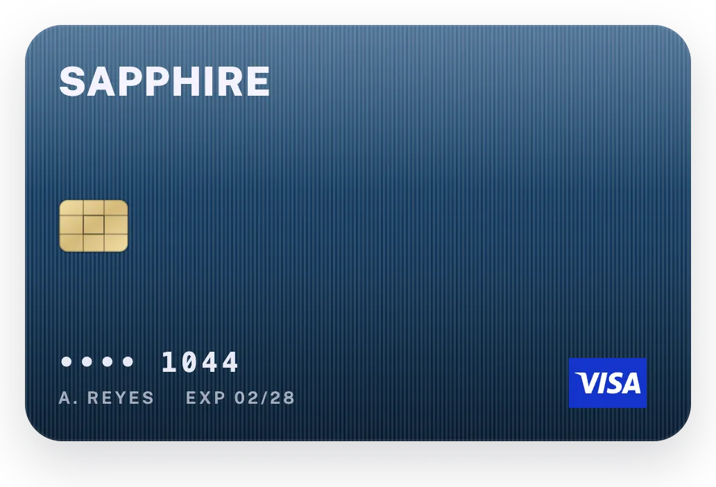 A navy card with the brushed finish