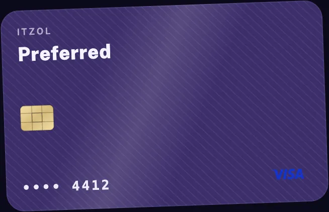 A violet card with the metallic finish